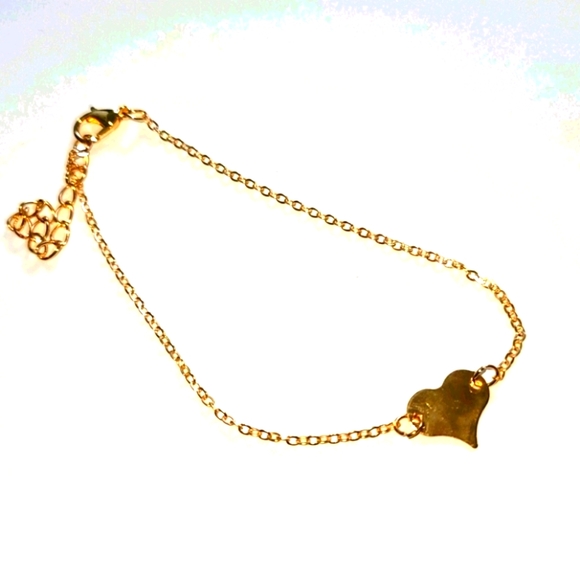 Vintage Gold Heart Anklet/Bracelet - Picture 1 of 3